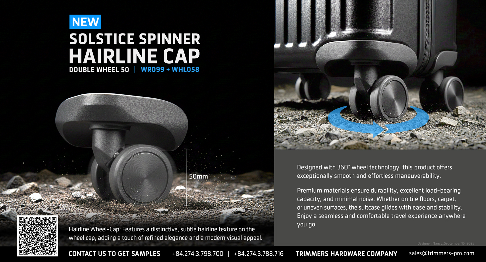 Solstice Spinner Hairline Cap Double Wheel 50